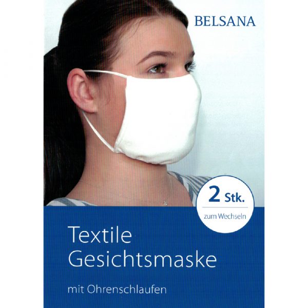 BELSANA Textile Gesichtsmaske mit Ohrenschlaufen