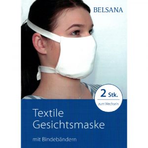 BELSANA Textile Gesichtsmaske mit Bindebändchen