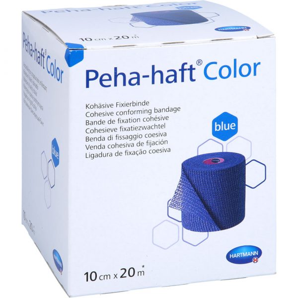 PEHA-HAFT Color Fixierbinde latexfür 10 cm x 20 m blau