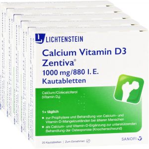 CALCIUM VITAMIN D3 Zentiva 1000 mg/880 I.E. Kautabletten