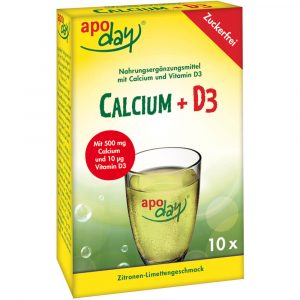 APODAY Calcium+D3 Zitrone-Limette zuckerfrei Pulver