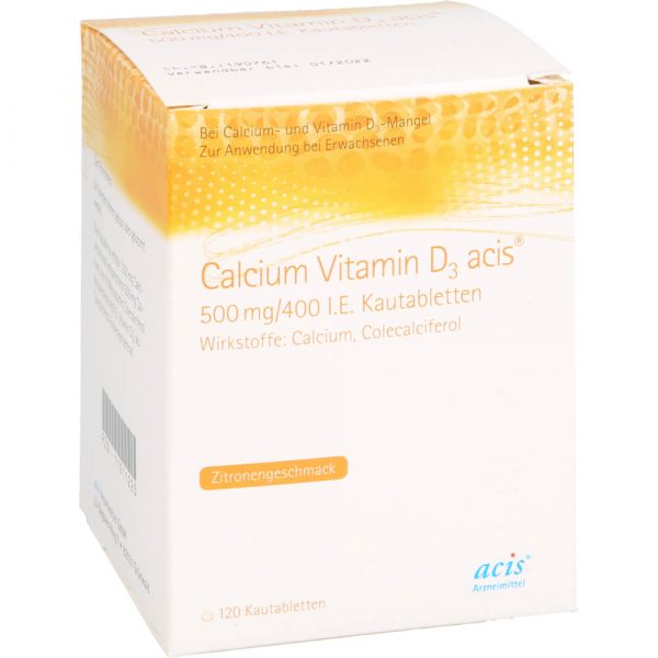 CALCIUM VITAMIN D3 acis 500 mg/400 I.E. Kautabletten