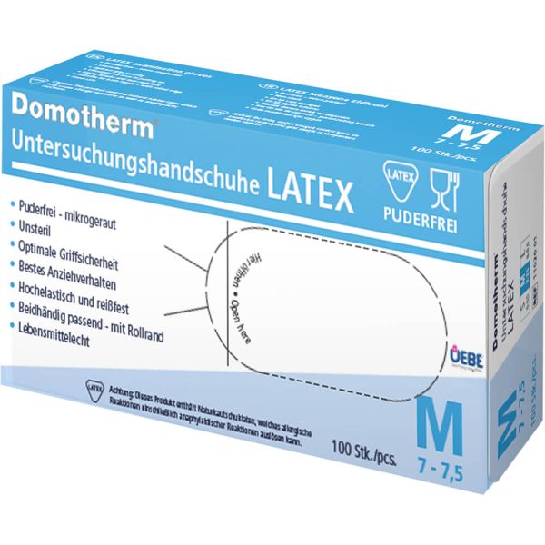 DOMOTHERM Unterzieh-Handschuhchuhe Latex unsteril puderfrei M